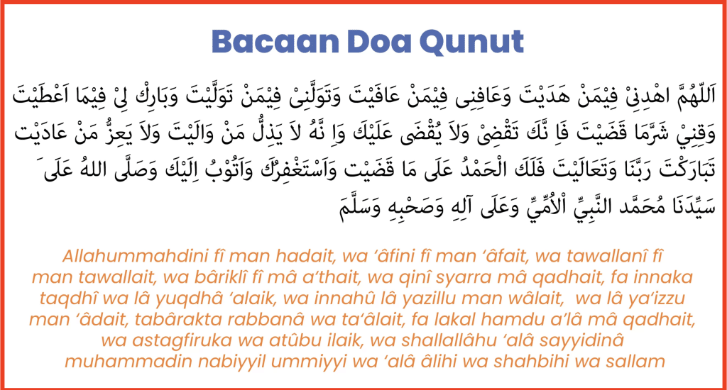 Doa Qunut: Cara Bacaan dalam Arab dan Rumi (Solat Subuh) 2