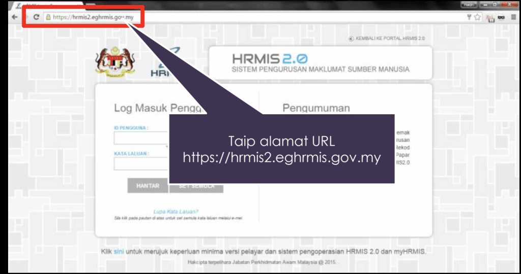 HRMIS 2.0 LOGIN Sistem Maklumat Pengurusan Sumber Manusia 5