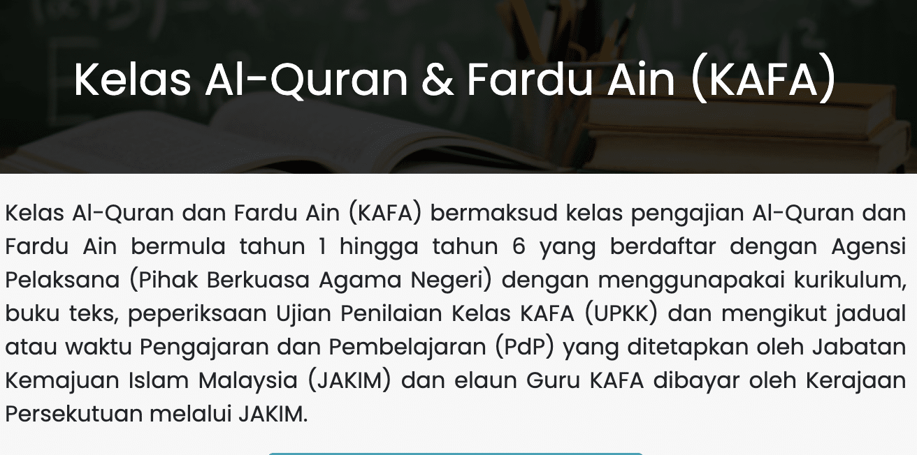 Kelas Al-Quran dan Fardhu Ain (KAFA) 1